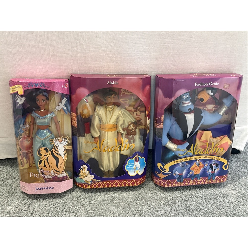 Disney Aladdin Doll Lot Genie Jasmine 90s